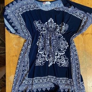 Paisley Blue and White Maternity shirt